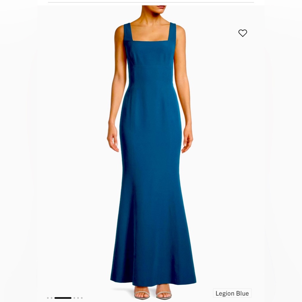 Laundry by Shelli Segal Square-Neck Trumpet Gown size 10 legacy blue